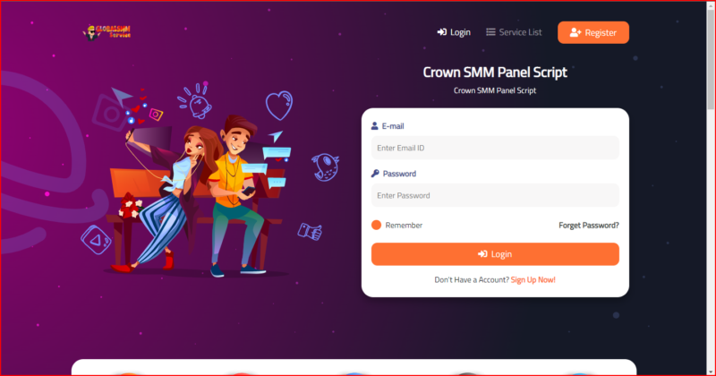 Crown Smm Panel Script With Child Panel