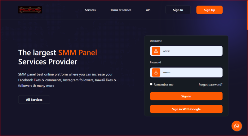 smmwix panel official script with Google login